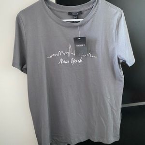 New york gray crop top